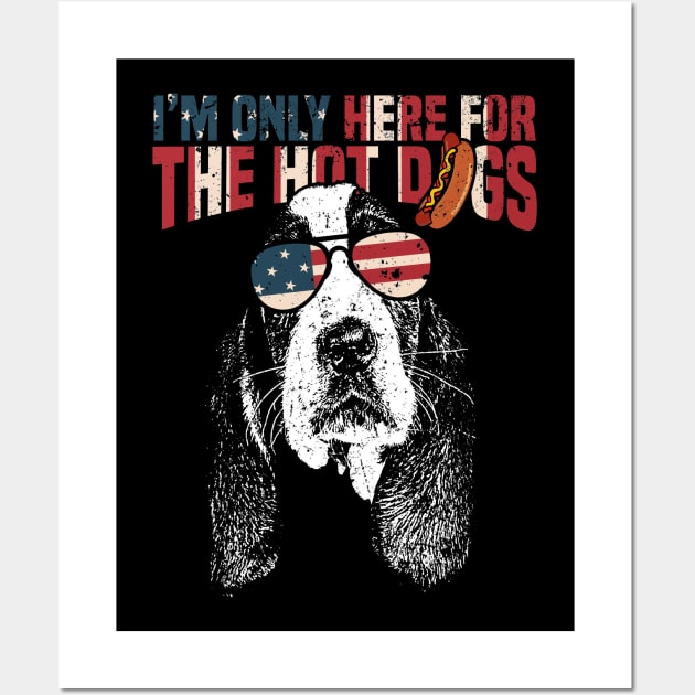 Basset Hound Shirt Funny 4th of July Wall Art by Madfido